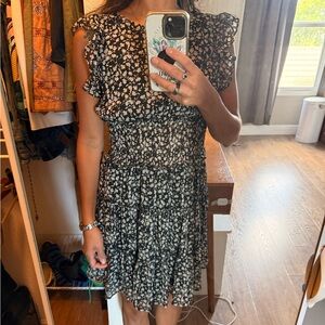 Altar'd State Black and White Floral Blouse